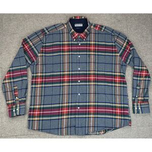Barbour Tailored Fit Button Down Long‎ Sleeve Men's Plaid Flannel Shirt Size XXL